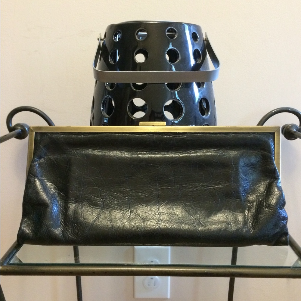 Hobo International Black Leather Clutch Bag